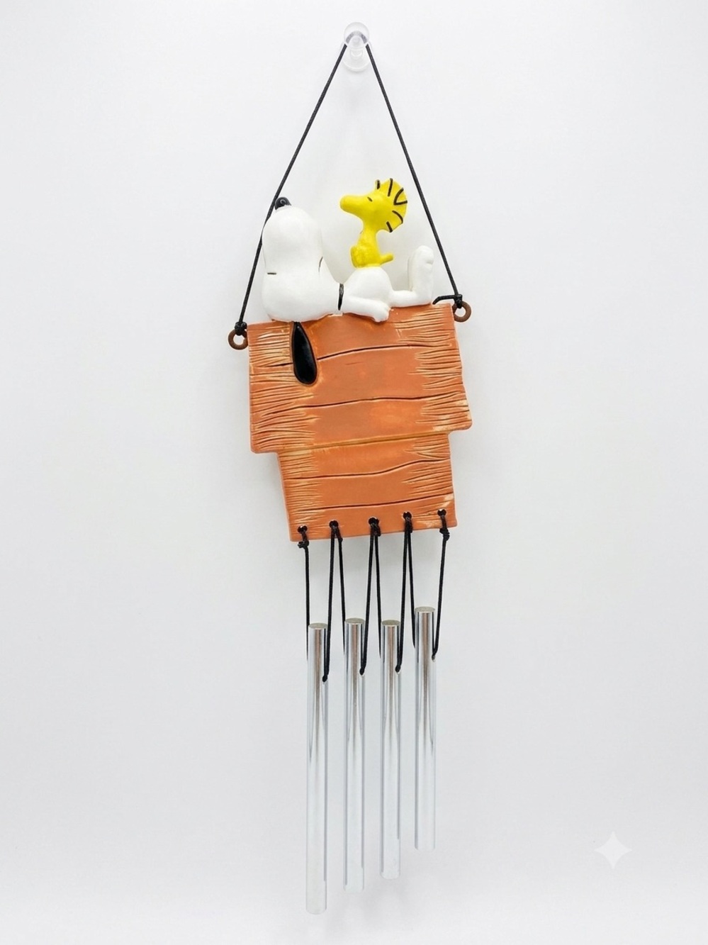 Vintage Snoopy Woodstock Doghouse Wind Chime Peanuts Resin 90s Y2K Decor